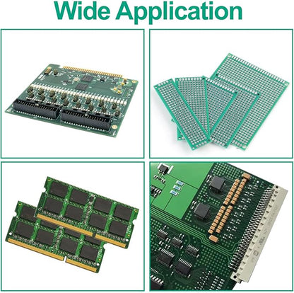 64 pcs Green PCB Board - Double Sided Circuit and perf Board with 5 Sizes for DIY Electronics, Compatible with Bread Boards and Soldering Projects