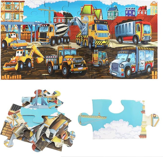 Jumbo Floor Puzzle for Kids, Large Jigsaw Puzzles 35 Piece for Kids Ages 3-5,Preschool Learning & Education Toys, Gifts for 4-8 Year Old Boys and Girls (Construction Site)