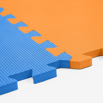 FlooringInc's Rainbow & Natural Harmony Playmat - Kid Safe Foam Floor Tiles with Removable Edges - 2'x2', 1/2" Thick (Rainbow, 24 Tile Pack)