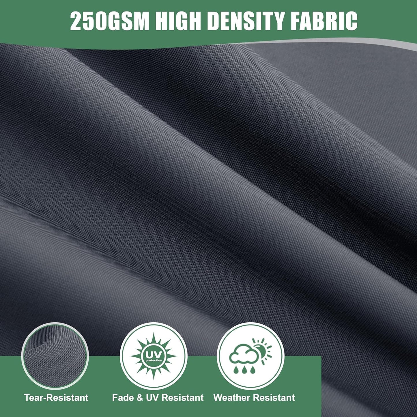 Chaise Lounge Cushions Outdoor - Waterproof and Fade Resistant Sun Lounger Replacement Cushions - Patio Lounger Pads with Removable Cover for Pool, Deck, Lawn, 80 x 26 x 3 Inch, Dark Grey