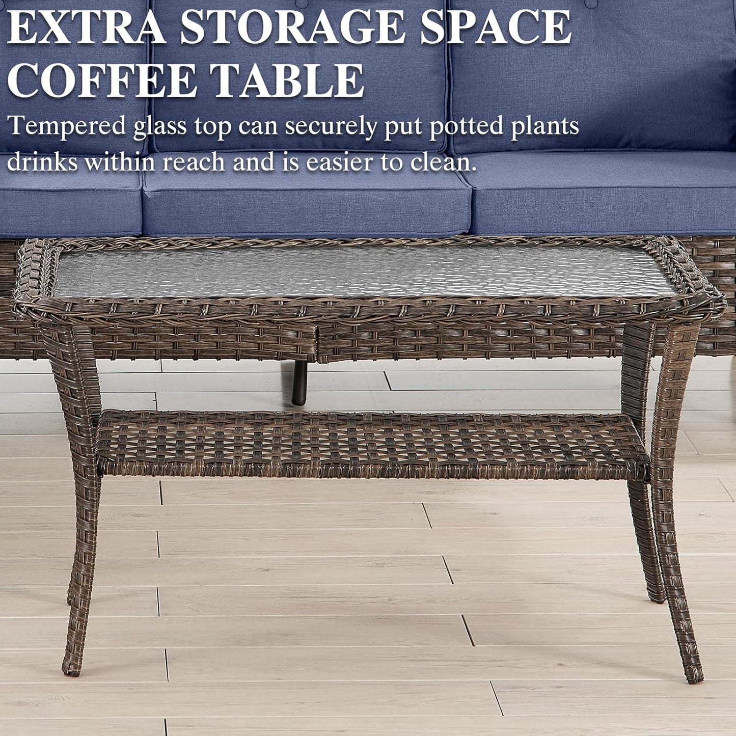 HUMMUH Outdoor Patio Furniture Set,L-Shaped Sectional Couches with Swivel Patio Chairs,Wicker Conversation Set for Deck,Backyard,Porch,Garden