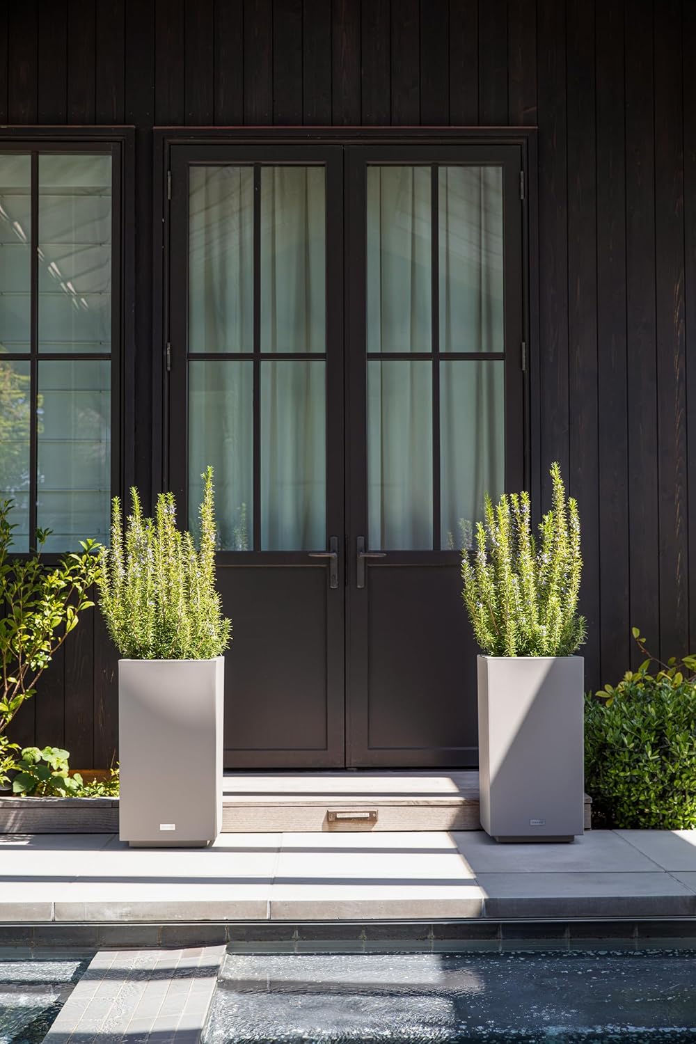 Veradek Block Series Pedestal Planter - Tall Planter for Indoor or Outdoor Front Porch | All-Weather Use with Removable Insert Bucket | Modern Décor for Flowers, Tall Trees, Faux Plants