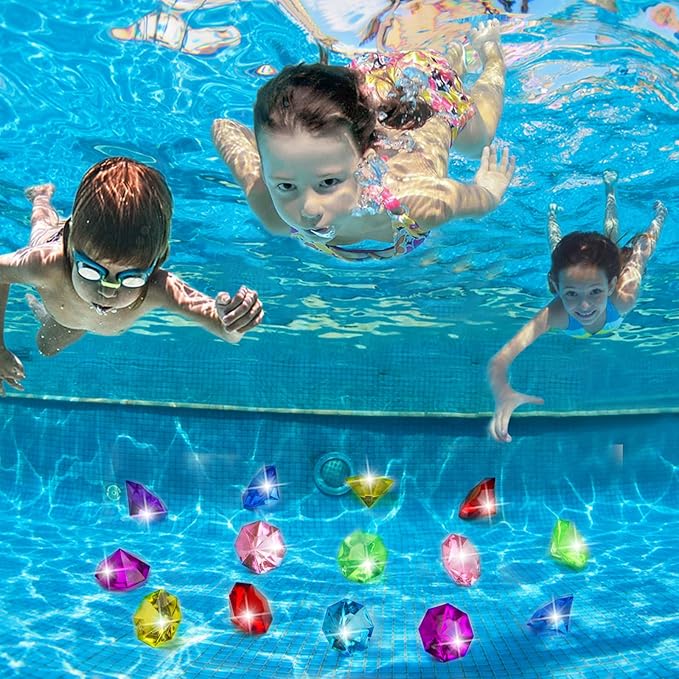 60PCS Acrylic Gems Diving Gems for Pool, Pirate Treasure and Pool Jewels Diving Toys, Gemstones for Kids, Party Favors, Vase Fillers