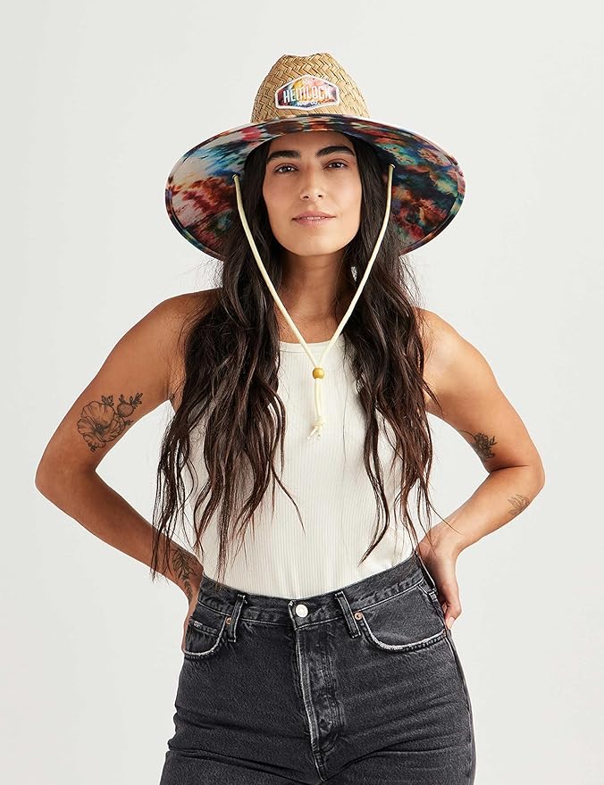 Straw Hat for Men & Women | Lifeguard Hat, Beach Hat & Sun Hat | UPF 50+ Wide Brim for Sun Protection | One Size | Hemlock