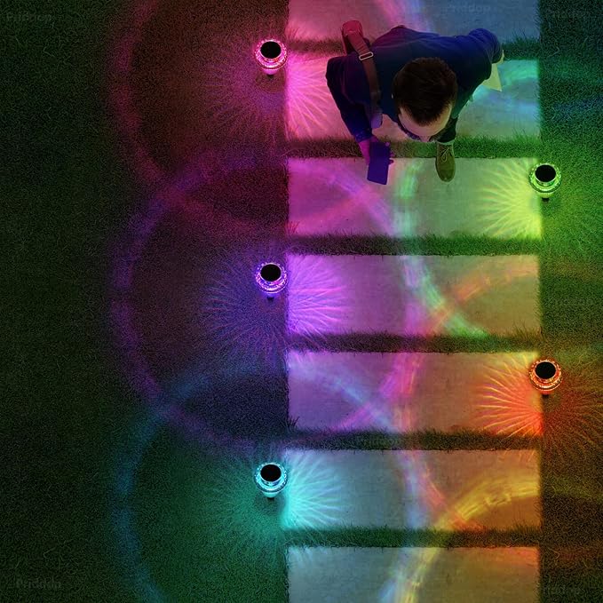 Solar Lights Outdoor Pathway Lights 12 Pack LED Waterproof Color Changing Mushroom Shape for Garden Driveway Walkway Landscape Path Lawn Yard Decor