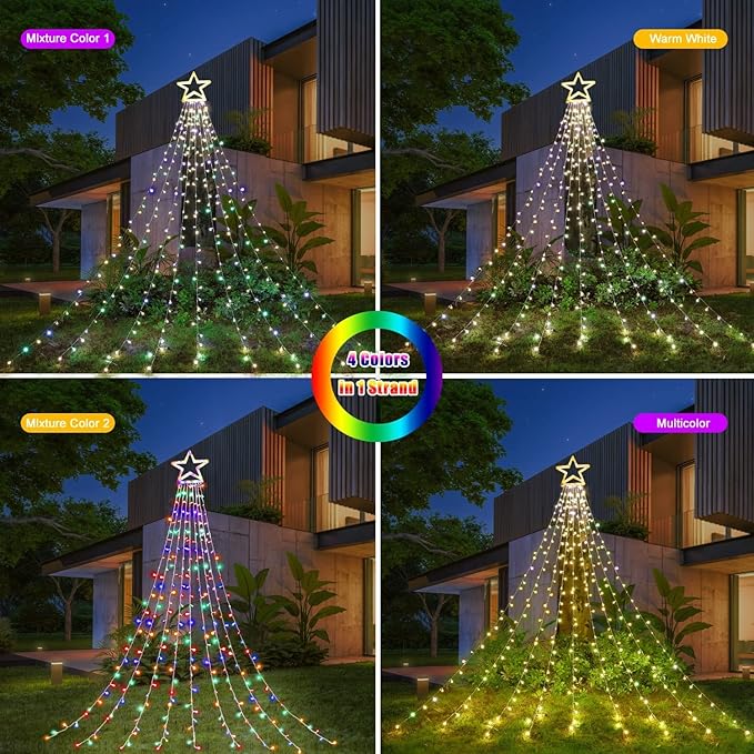 Christmas Decorations Light Outdoor, Color Changing Christmas Lights 11 Lighting Modes with Remote 16.4FT 320 LED Star String Lights Waterproof Christmas String Lights for Tree Xmas New Year