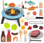 UMU Kids Grill Set, Pretend Play BBQ Toys with Wooden Grill, Cutting Food, and Cooking Accessories – Play Kitchen Outdoor & Indoor Barbecue Toy for Toddlers and Kids Age 3 4 5 6 7 8+