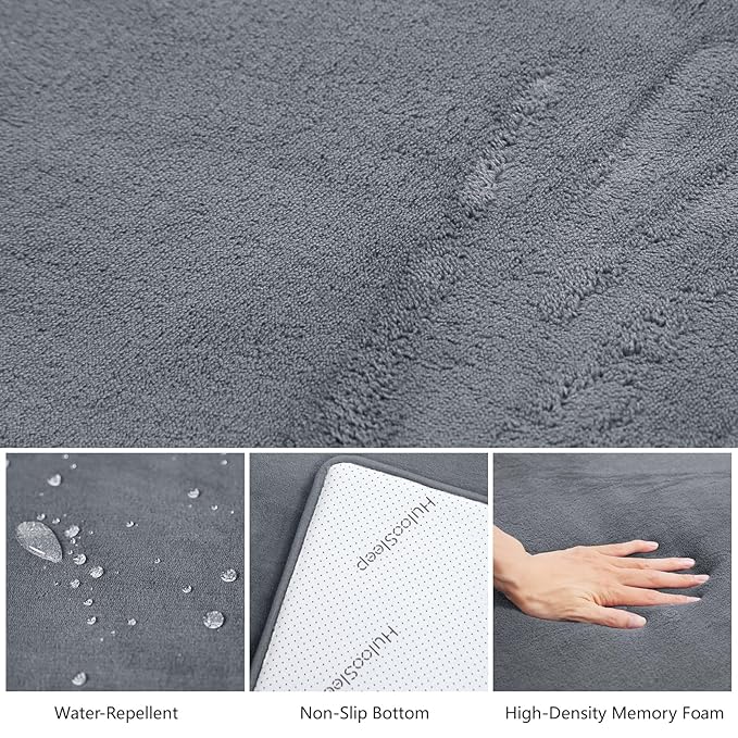 Baby Play Mat for Floor,Extra Large 79"×118" Tummy Time Mat,Thicker Memory Foam Mats for Toddler,Infant,Kids,Water Repellent Ultra Soft Coral Velvet,Non-Slip Backing Safe for Crawling(Dark Grey)