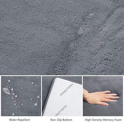 Baby Play Mat for Floor,Extra Large 79"×118" Tummy Time Mat,Thicker Memory Foam Mats for Toddler,Infant,Kids,Water Repellent Ultra Soft Coral Velvet,Non-Slip Backing Safe for Crawling(Dark Grey)