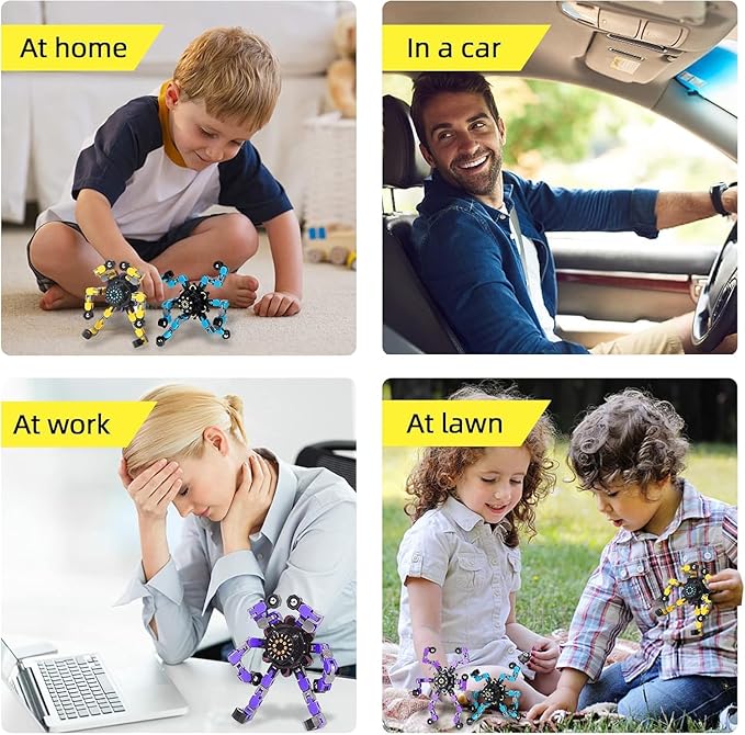 48pcs Transformable Fidget Spinners Children's Advanced Fidget Toys for Stress Relief Ideal Fidget Spinners for Sensory Toys for Boys and Girls with Autism，Party Favors