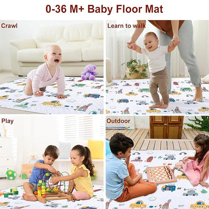 50 x 50 Play Mat for Baby Playpen Tummy Time Mat, Non-Slip Washable Baby Playpen Mat, Baby Crawling Mats for Floor, Portable Travel Large Play Mats for Toddlers and Infants