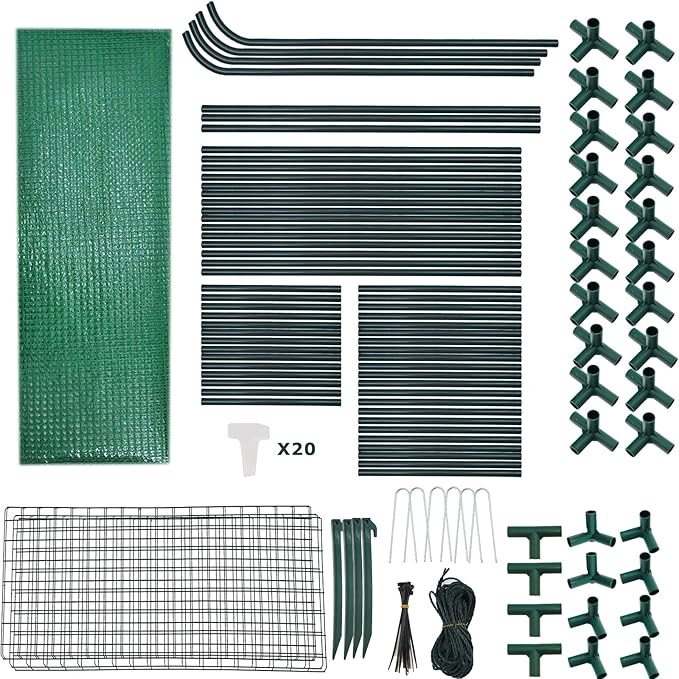 Walk-in Greenhouse for Outdoors w/ Mesh Side Windows, 3 Tiers 6 Shelves PE Cover Green House Portable Warm House for Seedling Flowers Growing 20 Pcs T-Type Plant Tags Include (GHW001G)