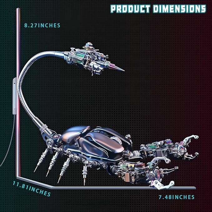 Adult 3D Metal Puzzle Giant Scorpion Model Kit 3D Metal Puzzle Mechanical Scorpion Block Difficulty DIY Assembly Kit - Men's High end Gift 1091pcs (Energy Armor - Scorpion)