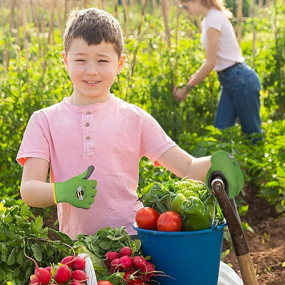 6 Pairs Kids Gardening Gloves Yard Work Gloves Children Soft Safety Rubber Coated Gloves for Toddlers Youth Girls Boys Children (Small (Age 3-5))
