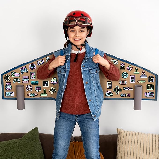 51 Pcs Neon Game Stickers for Kids, Gamer Inspirational Sticker for Water Bottle, Vinyl Waterproof Laptop Decals for Teens Girls Boys, Students Adults Sticker Pack