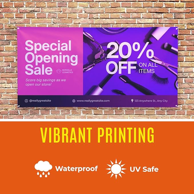 Personalized Passion Vinyl Banner 3' x 20' - Customized Banner for Business, Graduation, Birthday Parties - Indoor/Outdoor Use - Full Color 13oz Vinyl Custom Signs with HD Printed Text, Photos