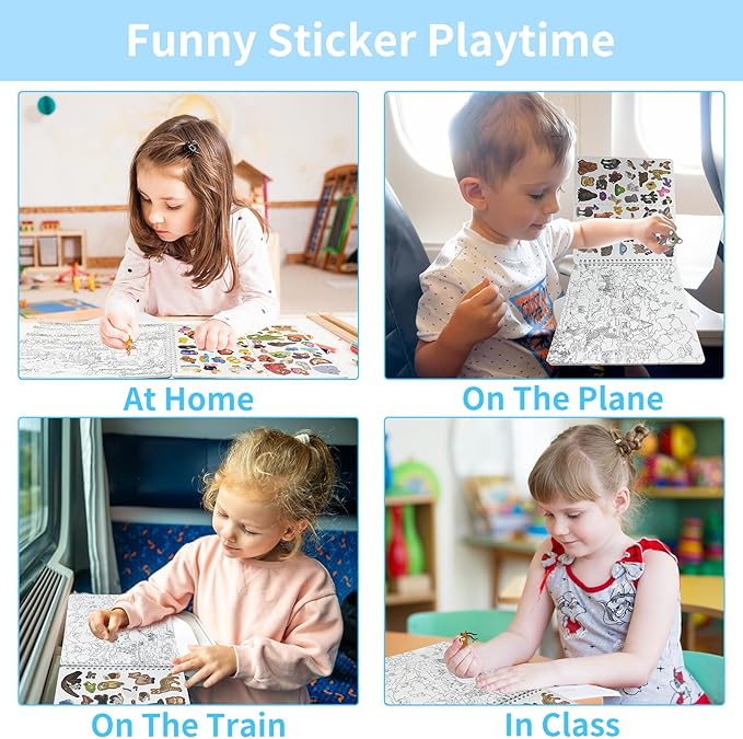 Find The Animal Sticker Book, Sticker Book for Kids, Include 20 Theme, Over 400 Animal Stickers for Kids, Toddler Educational Toys