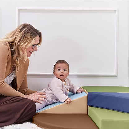 ECR4Kids SoftZone Tiny Twisting Climber, Beginner Playset, Earthtone, 5-Piece