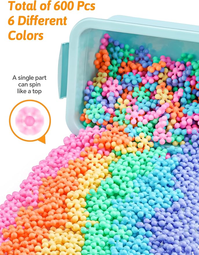 600PCS Interlocking Snowflake Building Block Toy (Macaron Colors)