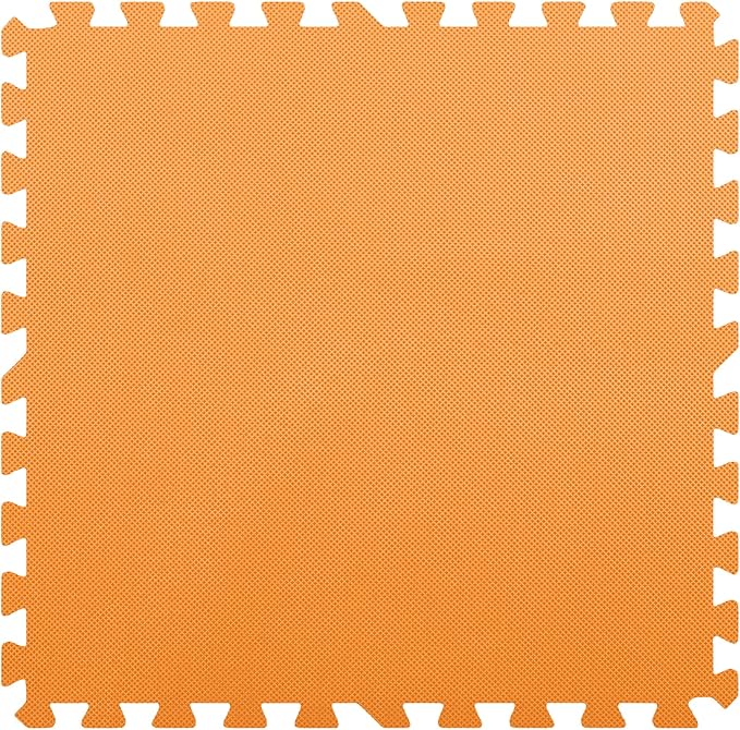 FlooringInc's 1/2" Soft Non-Toxic Baby Play Mat, Toddler Playmat, Colorful Puzzle PlayMat, Floor Mats for Kids & Babies, EVA Foam Interlocking Tiles for Nursery & Playroom | Orange, 35 Tiles, 140 SqFt