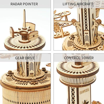 ROKR 3D Wooden Puzzle Mechanical Music Box,DIY Aircraft Model Kits to Build,Best Toy Gift for Teens,Adults on Birthday,Decoration for Room