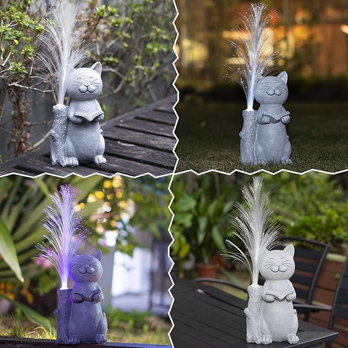 Solar Lights Garden Statue Cat
