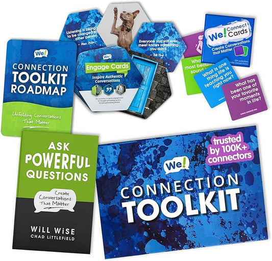 We! Connection Toolkit – Conversation Starter, Icebreaker Card Games, and Communication Book Bundle – Ideal for Office Team Building, Group Connection Activities, and Educational Games for Adults