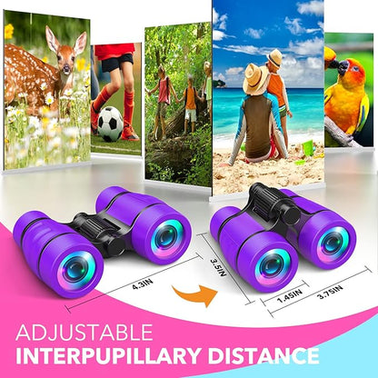 Girls Toys Age 3-7: LET'S GO! Compact Bird Watching Binoculars for Kids Ages 3 4 5 6 7 Year Old Girl Boy Gifts Idea Outside Travel Educational Toy for Kid Preschool Toddler Stocking Stuffers