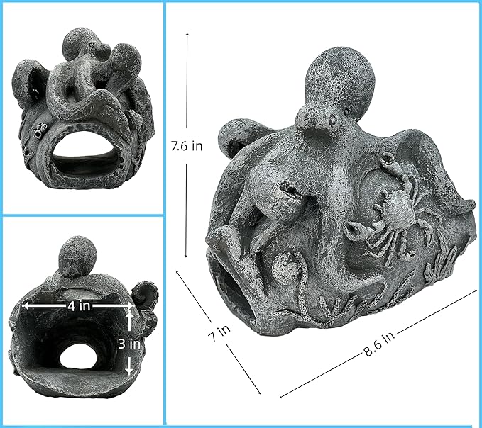 Real Octopus Sculpture Gutter Downspout Extender,Garden Statue Ornament,Decor Downspout Diverter,Perfect Rain Diverter for 3"x4" Downspouts, Eco-Friendly Resin,Perfect Outdoor Decor Gift