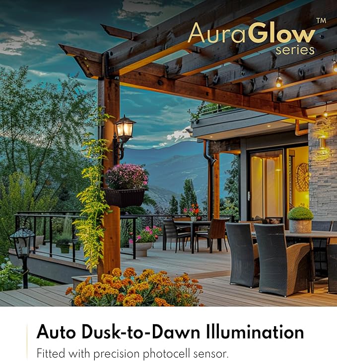 Outdoor Flower Pots 2 in 1, Outdoor Planter, Solar Lamp Post Lights Outdoor, Wall Mount or Freestanding Waterproof Solar Post Decorative Lamp for Lawn Patio Front/Back Door（Flowers not Included）