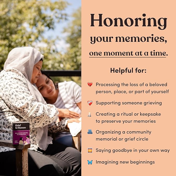 Grief is Human | Family & Friends Conversation Cards for Grieving | 70 Cards to Help You Process The Journey of Loss | Therapy for Adults