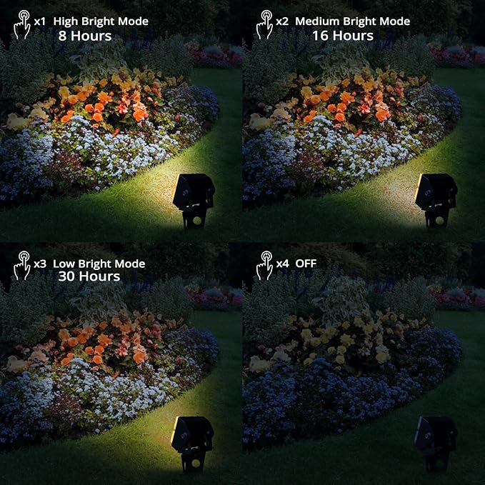 Solar Spotlights Outdoor Waterproof IP65 Landscape Spot Lights with Metal Stake 42ft Cable 3-in-1 Warm White Auto On/Off Dusk to Dawn Flag Pole Uplights for Fence Pathway Trees Garden Yard