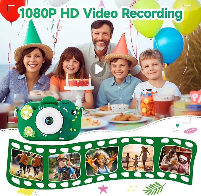 Kids Camera Boys Toys for 3 4 5 6 7 8 9 Years Old Boys, 48MP Dual Lens Kids Digital Camera Christmas Birthday Gifts, 1080P HD Video Selfie Toddler Camera with 32G SD Card