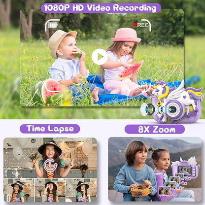Kids Camera for Girls Boys, 2.0 HD IPS Screen 1080P Kids Video Camera for 4 5 6 7 8 9 10 11Years Old, Kids Digital Camera for Toddler Age 3-12,Holiday Birthday Graduation Gift Toy for Girl Boy