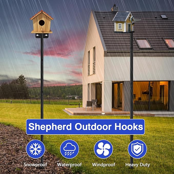 80 Inch Adjustable Bird Feeder Pole,Bird House Pole Suitable for Feeders & Birdhouse,Weather Station,Heavy-Duty Rustproof Design,Enhance Outdoor Decor & Birdwatching Experience