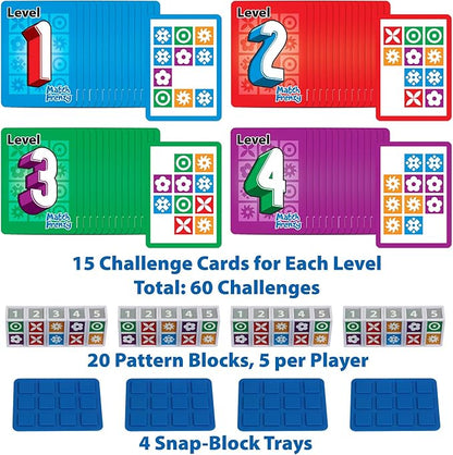 Funwares Match Frenzy: Portable Pattern Matching Puzzle Game, Family Mini Board Games, Perfect for Travel & Home Play, Road Trip Activities for Kids and Adults, Quick Set-Up - 4-Player