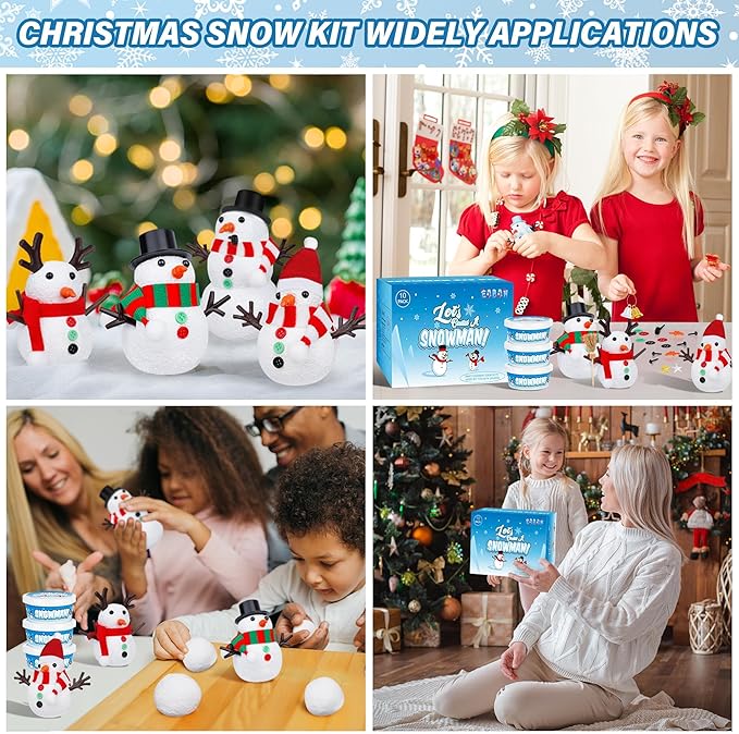 60 Pack Snowman Kit, Christmas Crafts for Kids DIY Kit Bulk, Build a Snowman Set Indoor Decor, Christmas Creative Air Dry Modeling Clay, Xmas Activities Family School Party Snowman Making Supplies
