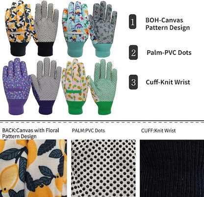 Kids Gardening and Garden Gloves for Toddler,Children's Yard Work Glove,Gift,Cute Pattern,Age3-8
