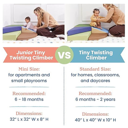 ECR4Kids SoftZone Tiny Twisting Climber, Beginner Playset, Earthtone, 5-Piece