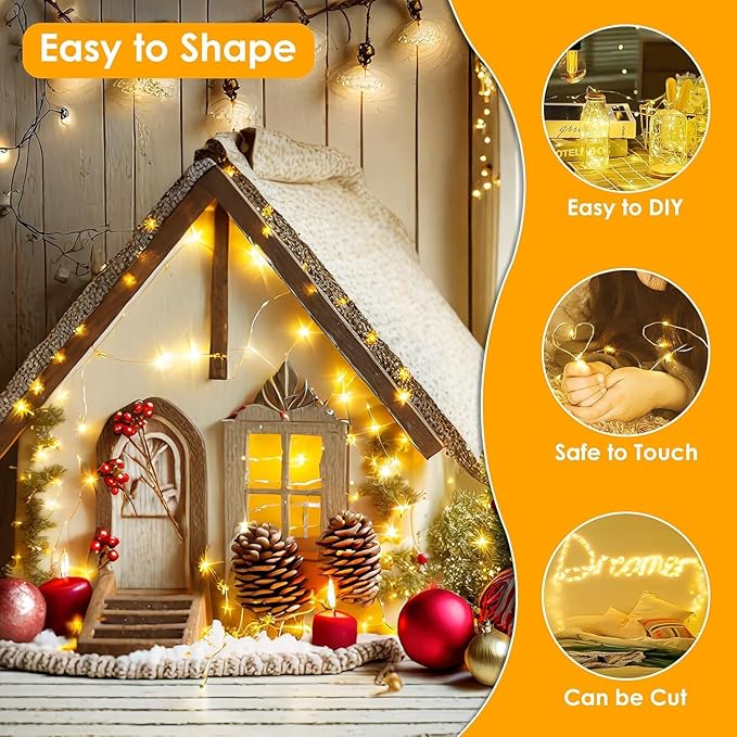 3Pack 99Ft 300LED Fairy Lights Battery Operated with Remote, Waterproof String Lights with Timer for Indoor & Outdoor, Twinkle Lights Battery Powered for Bedroom Wedding Christmas Decor (Warm White)