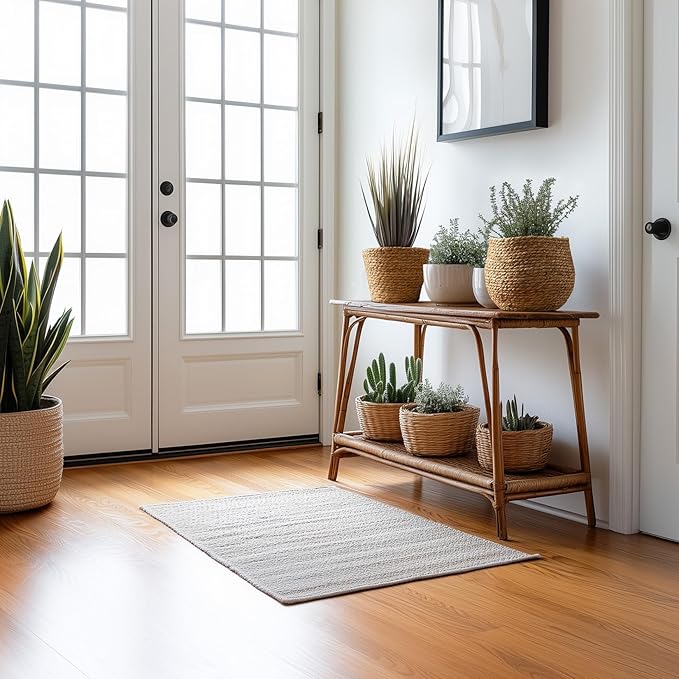 LA JOLIE MUSE Natural Seagrass Large Planter, Plant Pots Cover, Indoor Planters Flower Pots, 13.5+12+9 inch Pack 3, Brown