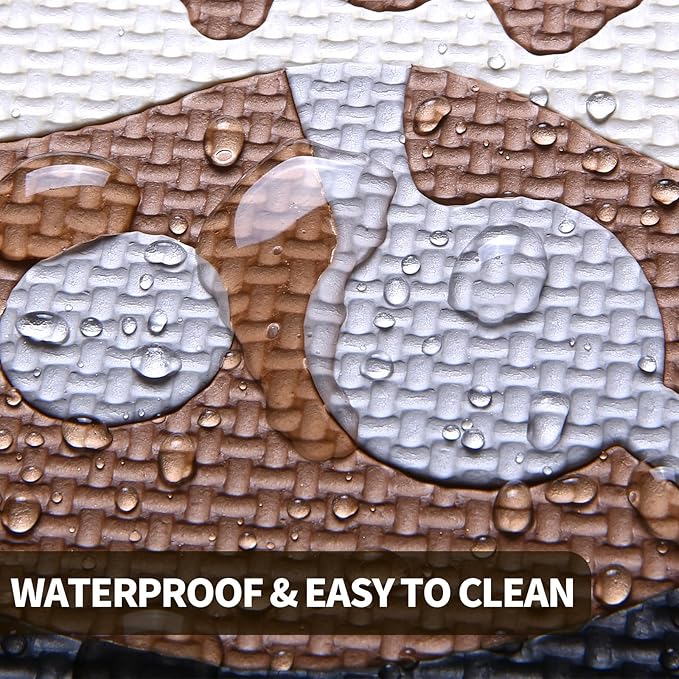 Coolcandy Baby Play Mat, 25Pcs Interlocking Puzzle Floor Mat, with Safety Fence - 0.4" Thick Non-Toxic EVA Foam Play Mat, for Infants & Toddlers 3-36 Months, Soft Puzzle Tiles for Play Areas