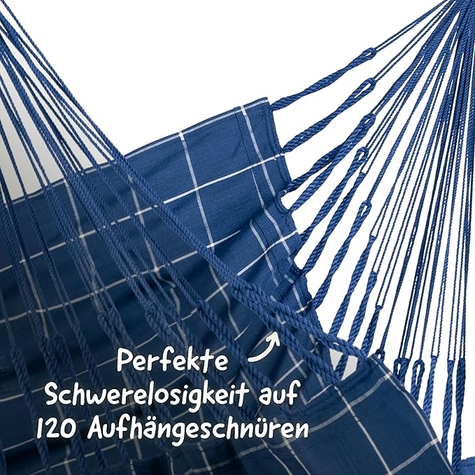 LA SIESTA® - XL King Domingo Hammock Swing Chair - Weather & Tear Resistant Hanging Hammock Chair - Indoor Outdoor Hammock Chair Swing - Hanging Chair for Patio Porch Bedroom - Max 355 Lbs, Marine