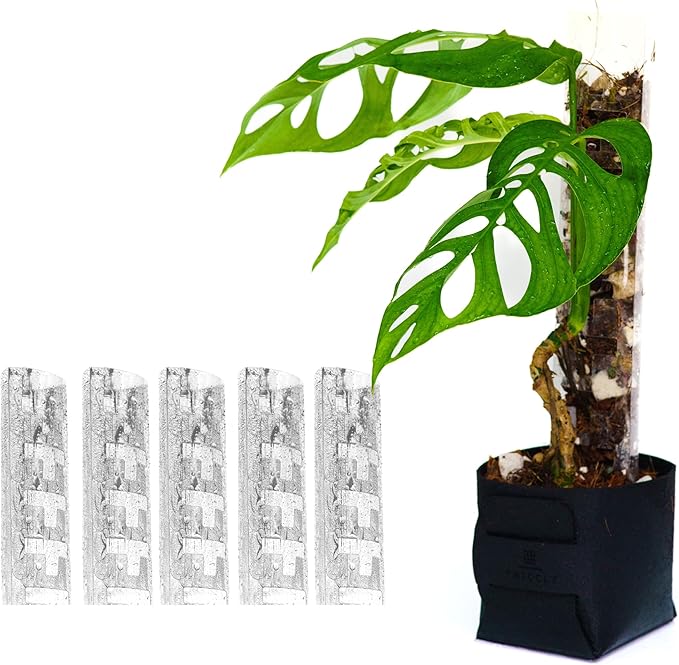Plastic Moss Poles for Climbing Plants V3 Medium 5Pcs Front Opening Stackable Moss Pole Monstera Plant Support-Plant Climbing Pole, DIY Moss Pole for Plants Indoor, Plant Sticks Support by THICCLY