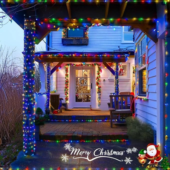 Solar Christmas Lights Outdoor, Upgraded 137FT 400LED Power with Remote,19 Modes Waterproof Solar String Lights for Outside Garden Home Christmas Decorations (Multicolor)