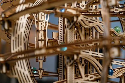 Wood Trick Wooden Marble Run Electric Motorized - 3D Wooden Puzzles for Adults to Build - 17x16 - Marble Maze Wooden Model Kits for Adults to Build