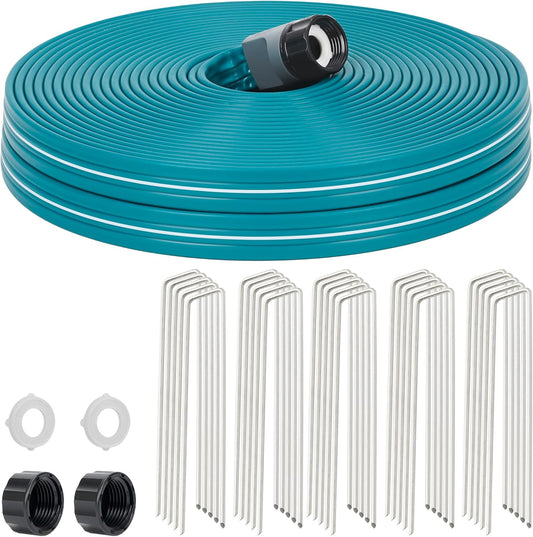 LINEX Sprinkler Soaker Hose 75 ft for Garden Lawn Watering Hose with Stakes