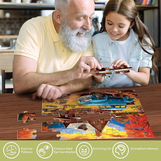 6 Pack 36 Large Piece Puzzles for Seniors Puzzle Dementia Alzheimer's Products Activities for Elderly Adults Easy Jigsaw Puzzle Alzheimer's Gift for Patients in Nursing Home with 6 Storage Bags