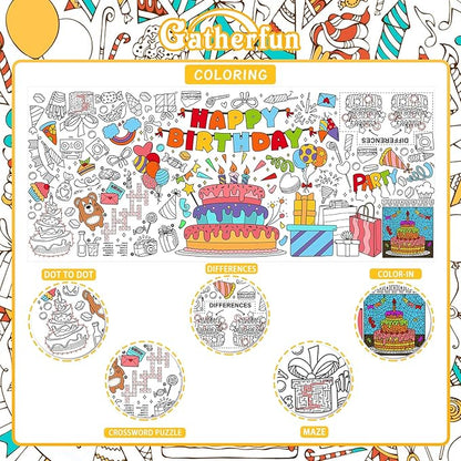 Giant Coloring Poster for Classroom Wall - Versatile 31.5 x 72 Inches Birthday Activity Poster/Table Cover, School Parties, Birthday Party and Special Events Decoration