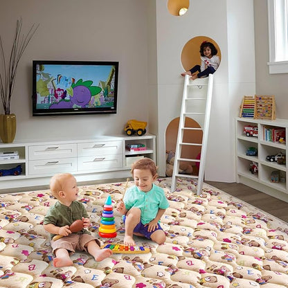 Baby Play Mat - 71" X 59",Premium Thicker Foam One-Piece Crawling Mat, Machine Washable, Extra Large Anti-Slip Activity Playmat for Babies, Toddlers & Infants